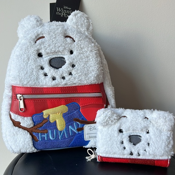 NEW Loungefly DISNEY Winnie the Pooh Snowman Backpack & Wallet Set - Picture 4 of 4